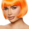BRIGHT ORANGE SHORT BOB HAIR WIG