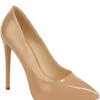 YOU NEED ME GLOSSY NUDE HEEL PUMP