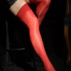 RED THIGH HIGH SHINY STOCKINGS -LOLE OUTLET IMG 2162