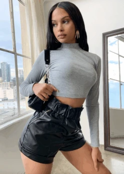 HIGH STANDARDS GREY CROP TOP