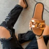 HANDS ON THE LATEST TAN CHAIN SANDAL