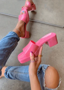 HEARTBREAKER PINK JELLY MULE SANDAL