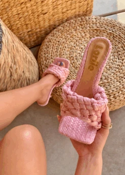 SEA SIDE PINK HEEL MULE