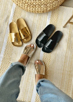 TROPIC NIGHTS SILVER GLOSSY SLIDE