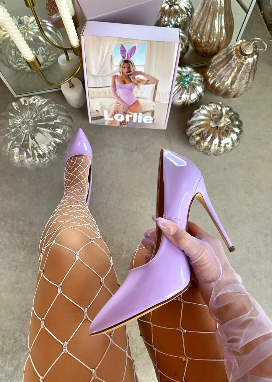 WONDERLAND FANTASY GLOSSY PURPLE HEEL PUMP 4 WONDERLAND FANTASY GLOSSY PURPLE HEEL PUMP - Image 2