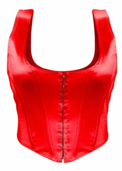 NO MORE GAMES RED CORSET TOP