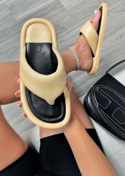 TEMP DROPPING NUDE THONG SLIDE SANDAL