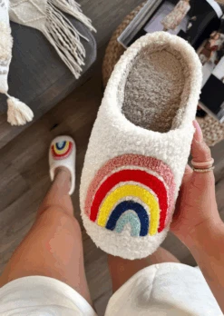 MAKE YOU SNUGGLE RAINBOW SLIPPERS