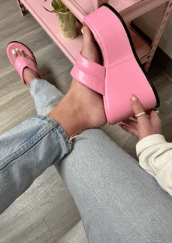 MOONLIGHT SUNRISE PINK WEDGE PLATFORM