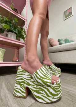 GREEN HAZE PLATFORM HEEL MULE