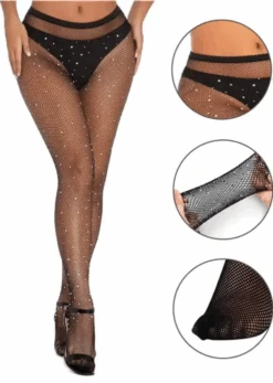 BLACK FISHNETS RHINESTONE STOCKINGS -LOLE OUTLET Screenshot2023 09 27at6.50.52PM