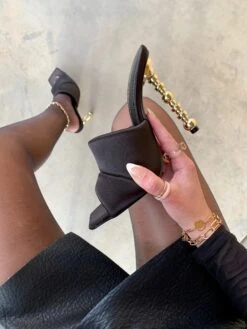 HIGH GLAM BLACK MULE HEEL